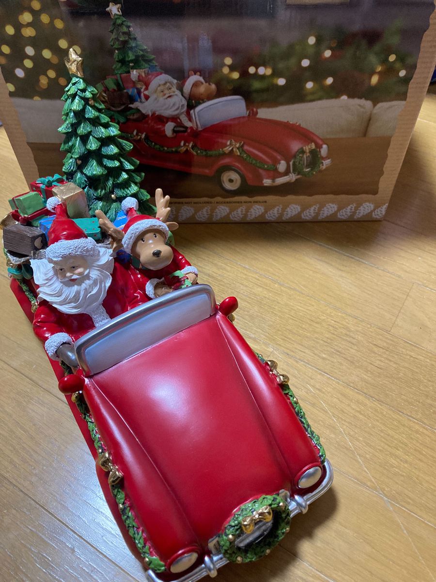 クリスマス 置き物 車 サンタ トナカイ クラシックカー 赤 クリスマス 置き物 車 サンタ トナカイ クラシックカー 赤