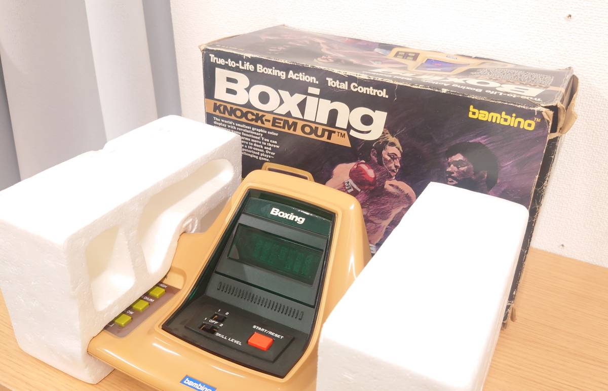 Boxing bambino　ボクシング バンビーノ LSIゲーム　ノックアウト ボクシング KNOCK-EM OUT Boxing 日本製 箱付　昭和レトロゲーム　中古品_画像2