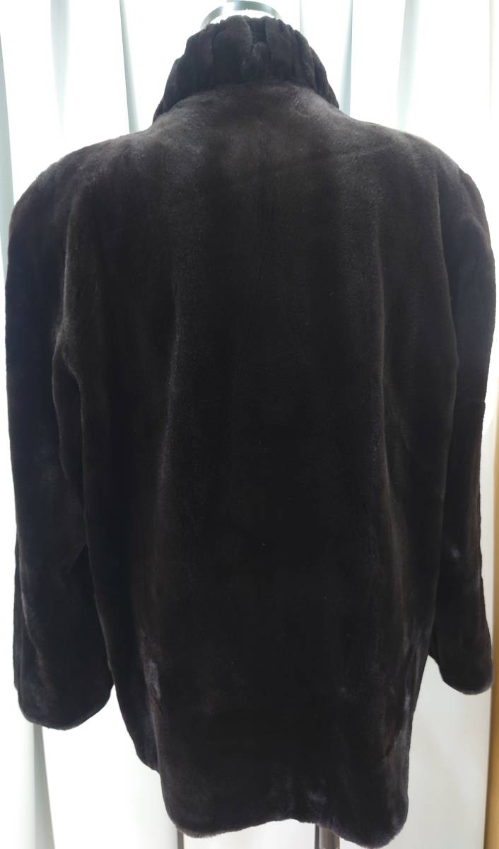 SAGA MINK サガミンク Superb Quality Ranched Mink 毛皮 シェアードミンク ブラック ショート丈 フリーサイズ 良品の画像7