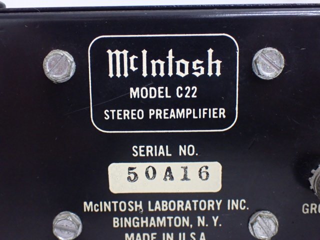 【部品取り】McIntosh 真空管/管球式プリアンプ/コントロールアンプ C22 オリジナル マッキントッシュ ◆ 6C472-3_画像5