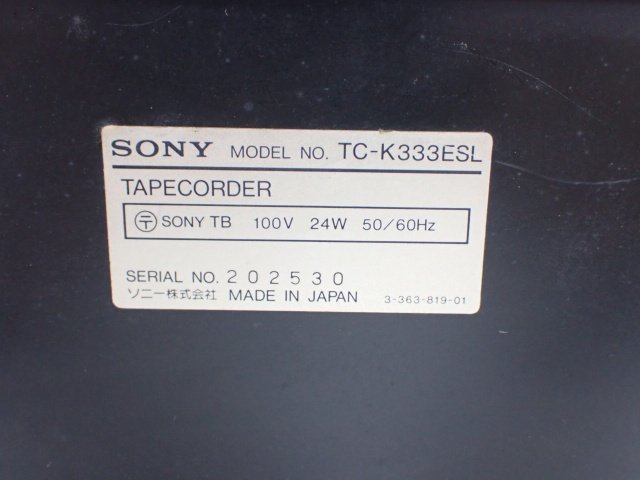 SONY TC-K333ESL カセットデッキ ソニー リモコン/説明書付き オーディオ △ 6C5AD-3_画像5