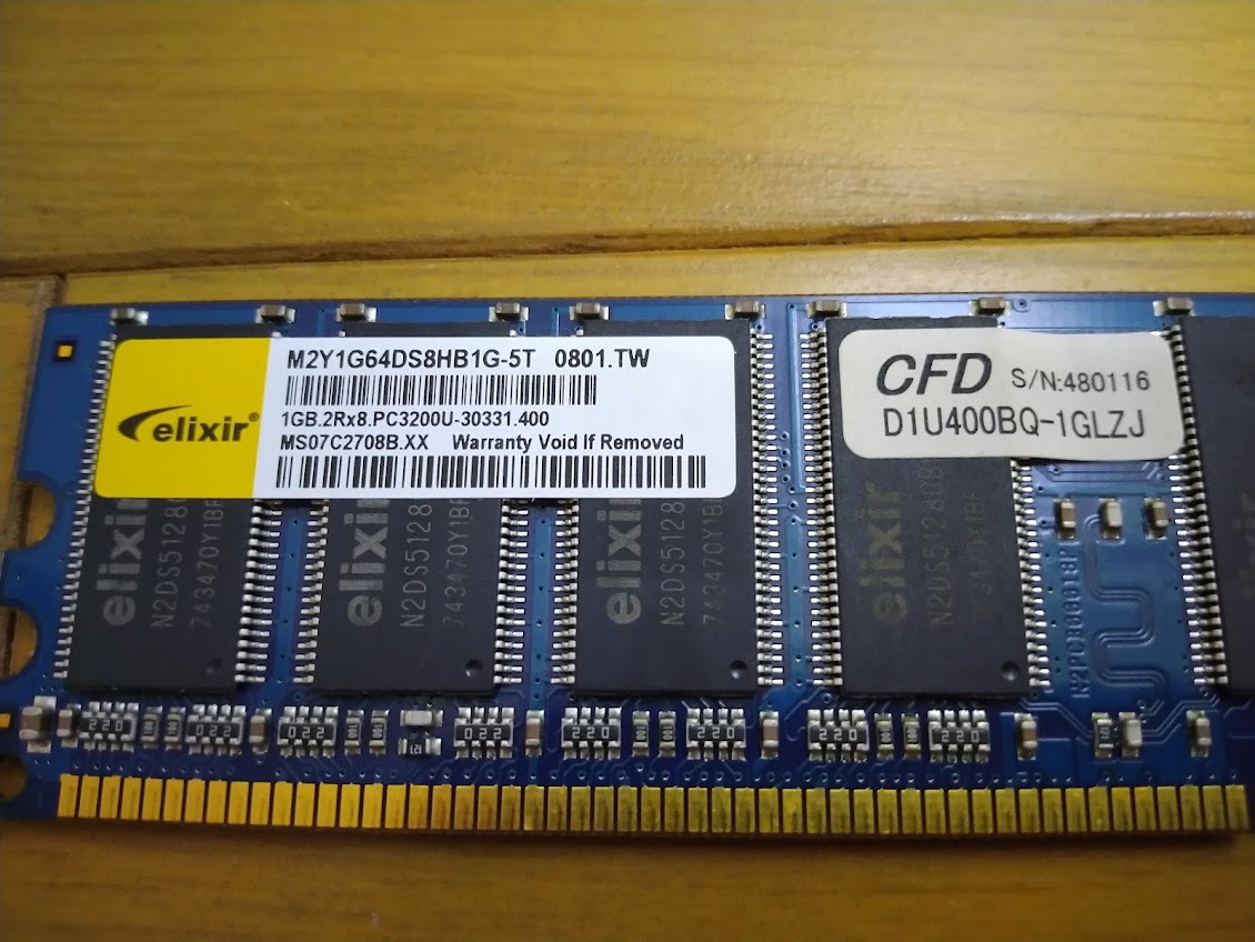 デスクトップ用メモリ / DDR400 / PC3200 / CL3 / 1GB × 2枚セット_画像5