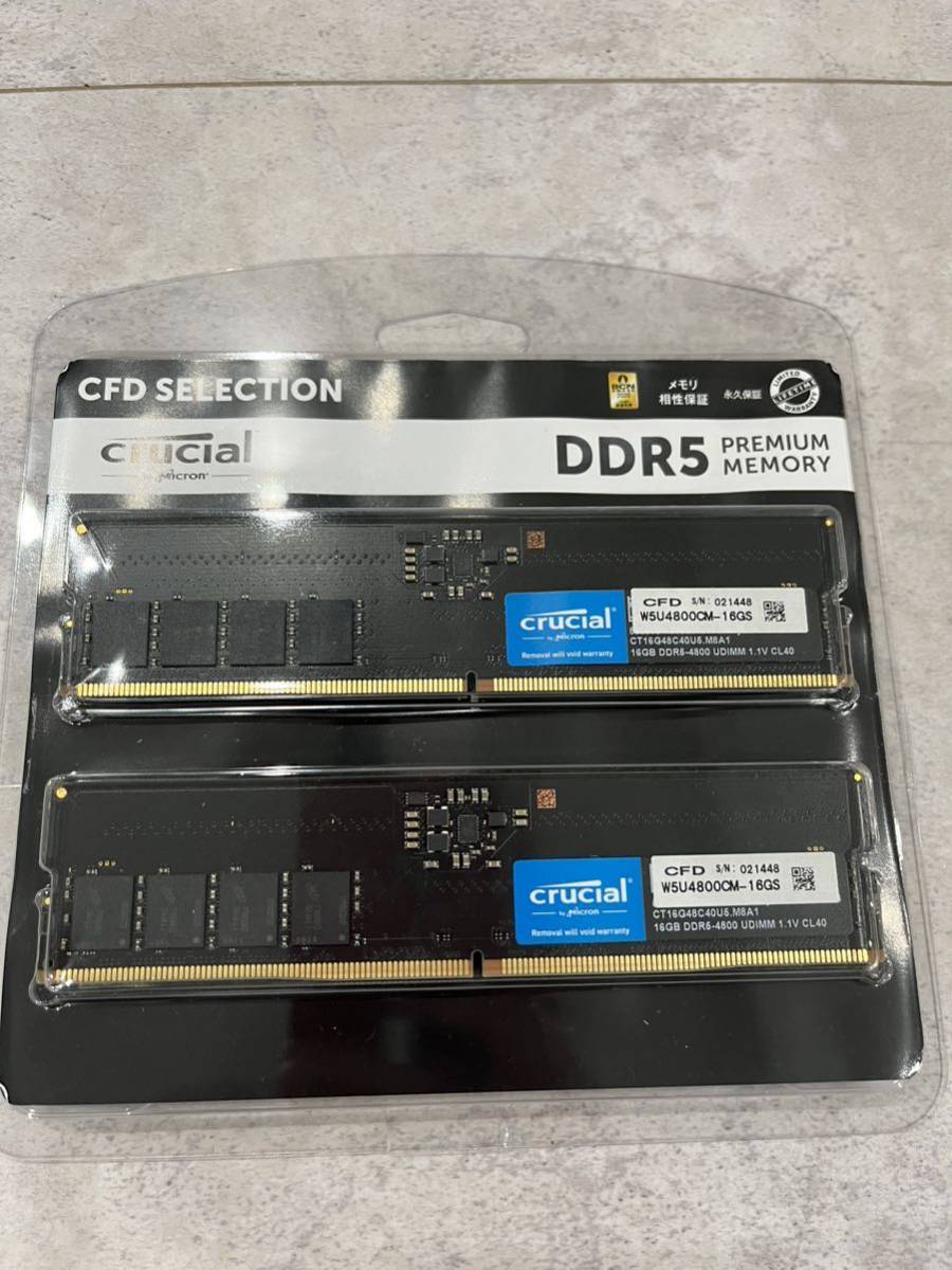 16Gb DDR5 メモリ 2枚 合計32GB PC5-38400-