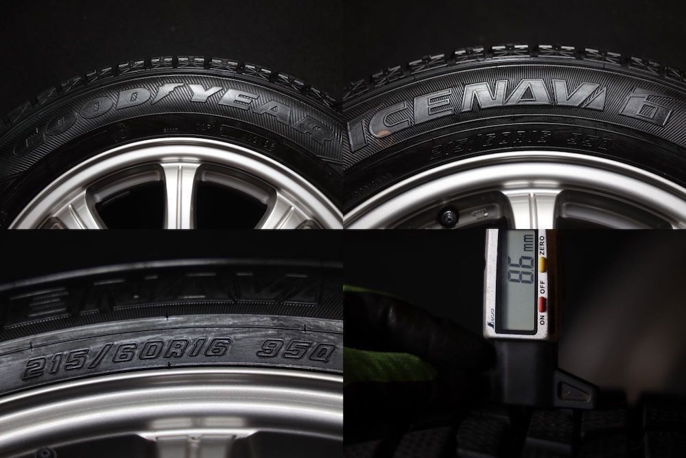 ★新品同様 215/60R16 国産グッドイヤー スタッドレス4本SET エスティマカムリアルファードマークＸオデッセイヴェゼルプレサージュCX-3MPV_画像8