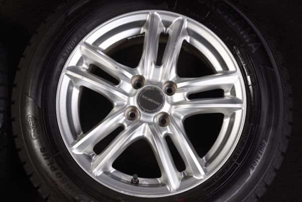 ★新品同様 195/65R15 国産YOKOHAMA スタッドレス 4本セット アルミ 4H/100 カローラアクシオフィールダーブルーバードシルフィ等_画像5