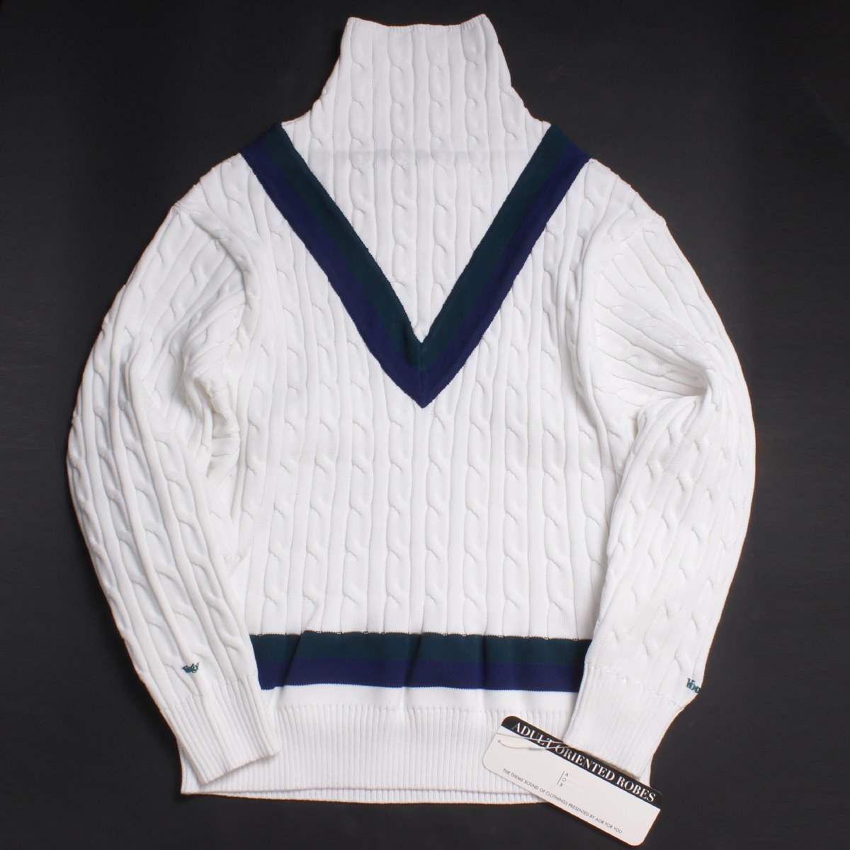 23AW【新品・定価38,500円】ADULT ORIENTED ROBES High neck Cable Knit WHITE 3 10-22310902 アダルト オリエンテッド ローブス ニット
