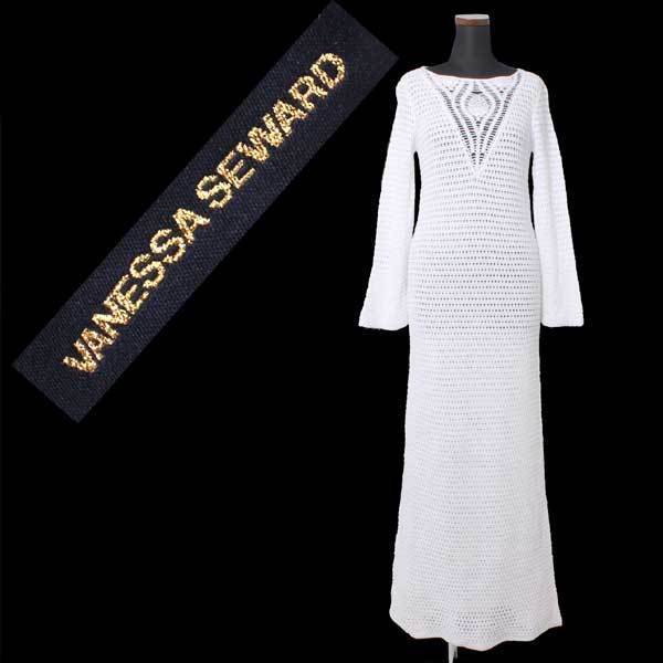 新品 VANESSA SEWARD robe dombasle コットンニットマキシワンピース 定価85,000円 size34 ホワイト ヴァネッサ シュワード