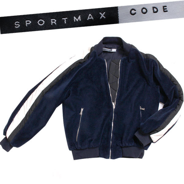 SPORTMAX ボアトラックジャケット size36 ネイビーホワイト 708603866 スポーツマックス Max Mara_画像1