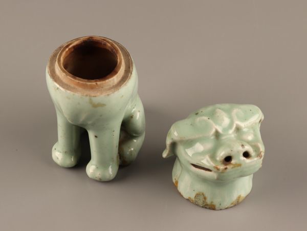 中国古玩 唐物 明代 龍泉窯 支那 天龍寺 青磁 獅子 香炉 時代物 極上品 初だし品 C2591_画像7