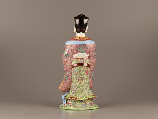 中国古玩 唐物 清代 十錦 粉彩 人物 置物 時代物 極上品 初だし品 C2549-