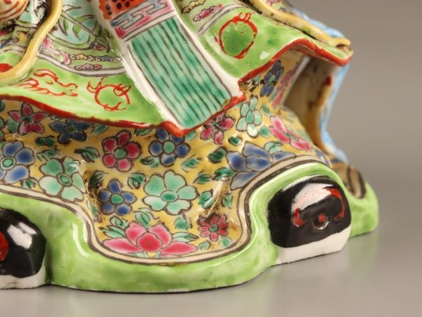 中国古玩 唐物 清代 十錦 粉彩 人物 置物 時代物 極上品 初だし品 C2549-
