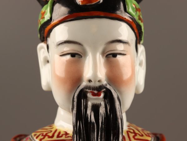 中国古玩 唐物 清代 十錦 粉彩 人物 置物 時代物 極上品 初だし品 C2549-
