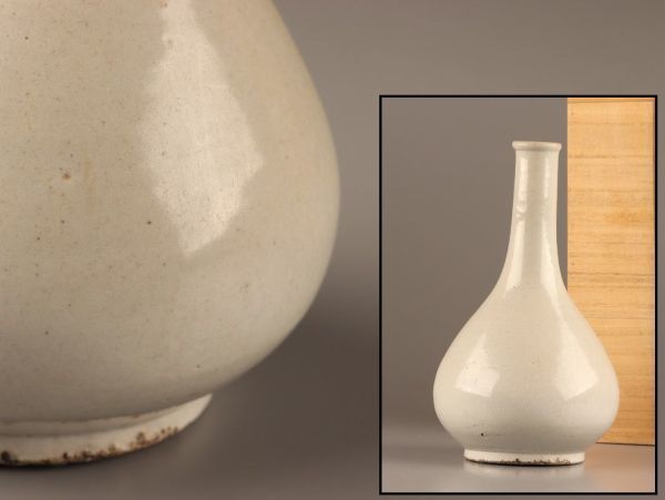 古美術 朝鮮古陶磁器 李朝 白磁 花瓶 時代物 極上品 初だし品 C2907