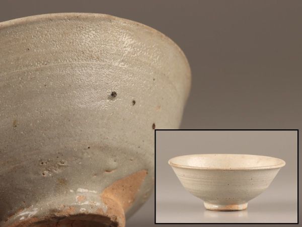 古美術 朝鮮古陶磁器 李朝 白磁 茶碗 時代物 極上品 初だし品 C2989