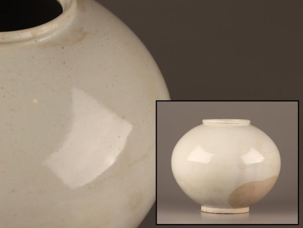 古美術 朝鮮古陶磁器 李朝 白磁 提灯壷 古作 時代物 極上品 初だし品 C2985_画像1