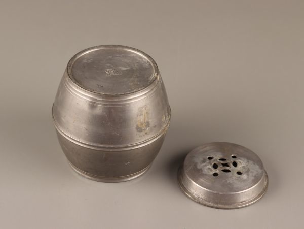 中国古玩 唐物 煎茶道具 古錫造 建水 こぼし 在印 時代物 極上品 初だし品 C3088_画像9