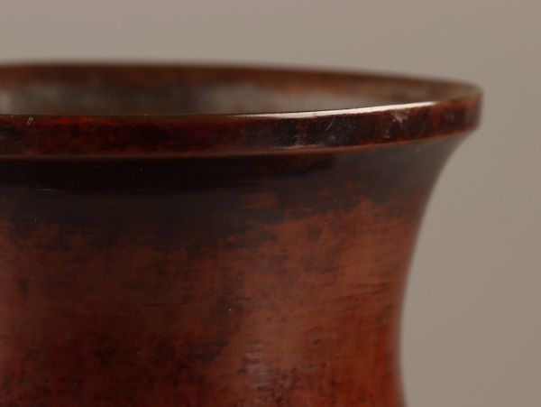 中国古玩 唐物 古銅造 饕餮文 双耳 遊環 花瓶 時代物 極上品 初だし品 C3059_画像4
