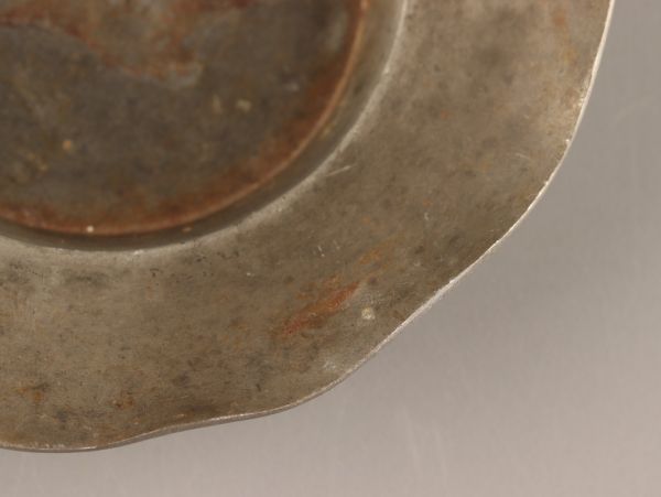 中国古玩 唐物 煎茶道具 古錫造 急須盆 在印 時代物 極上品 初だし品 C3045_画像6
