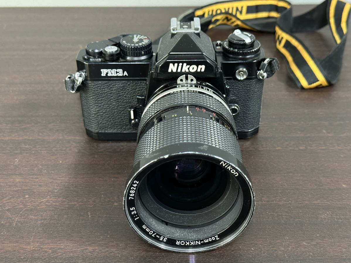 Nikon ニコン FM3A ブラックボディ Zoom-NIKKOR 35~70mm F3.5 レンズ 一眼レフカメラ マニュアルフォーカス 動作未確認 現状品_画像2