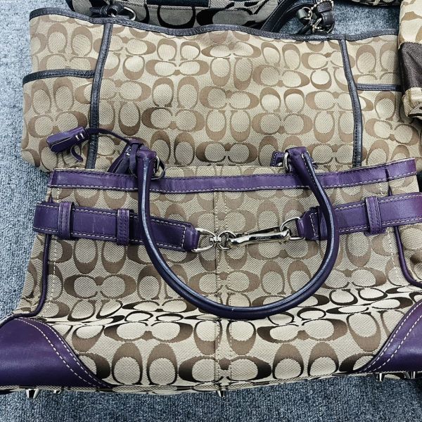 R245-1111 COACH コーチ ショルダーバッグ ハンドバッグ レディース 9点まとめ ブラウン パープル ベージュ ファッション バッグ 女性 鞄②_画像4