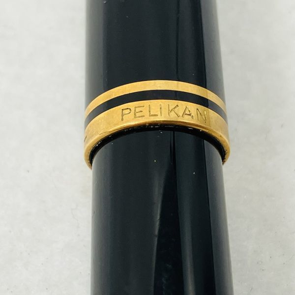 S012-T20-272 ★ PELIKAN ペリカン HEF 万年筆 ペン先 14C/585 刻印あり 14K ブラック×ゴールド 筆記用具 文房具 万年筆 ①_画像5