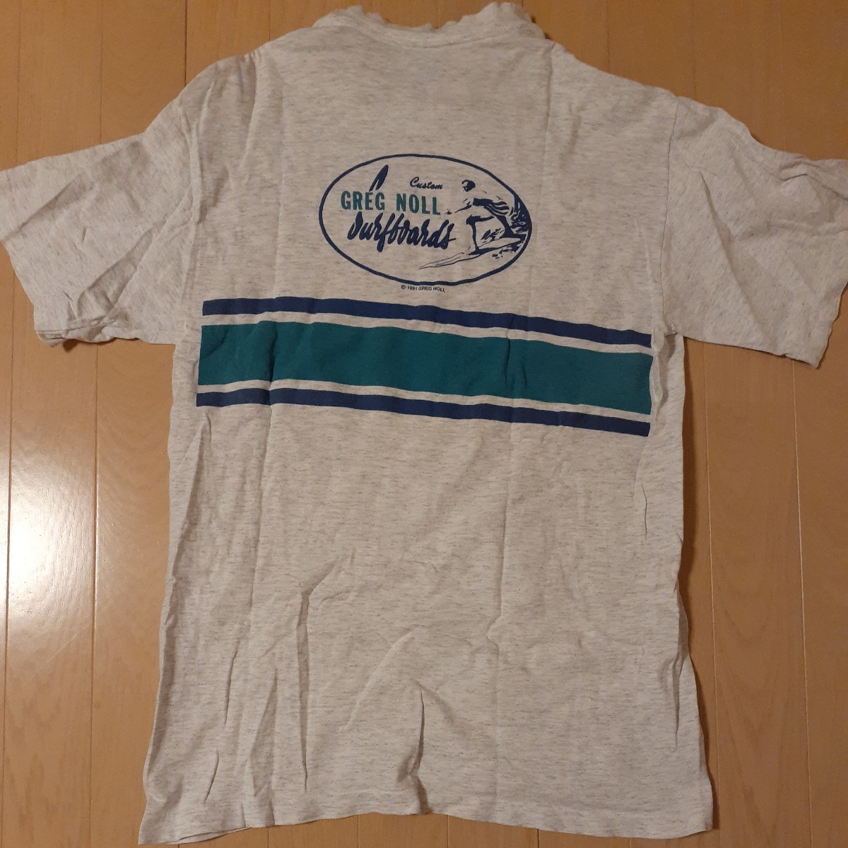 GREG NOLL Tee USA製 Mサイズ DA by BULL 半袖Tシャツ vintage Hawaii Waikiki 1980年の画像5