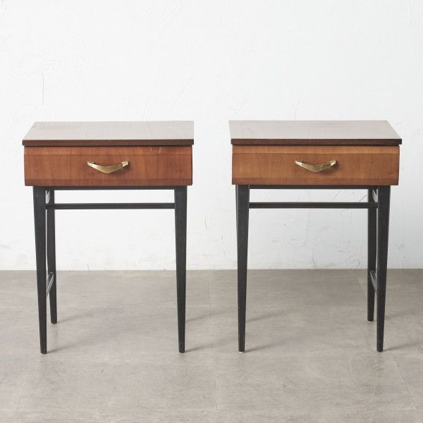 IZ73389N*2 point set meredew Vintage bedside table side chest Britain Mid-century merete.- night table 