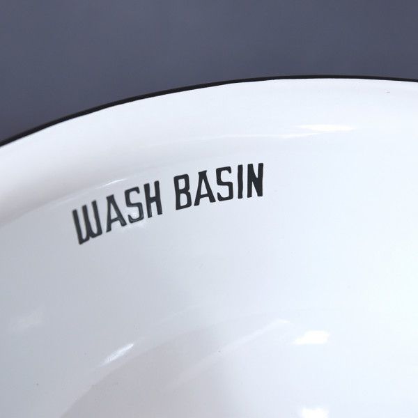 IZ50522S★シンプル ホーロー ウォッシュベイシン ホワイト 桶 洗面器 サニタリー キッチン レトロ 琺瑯 白 洗い桶 ベイシン ナチュラル_画像4