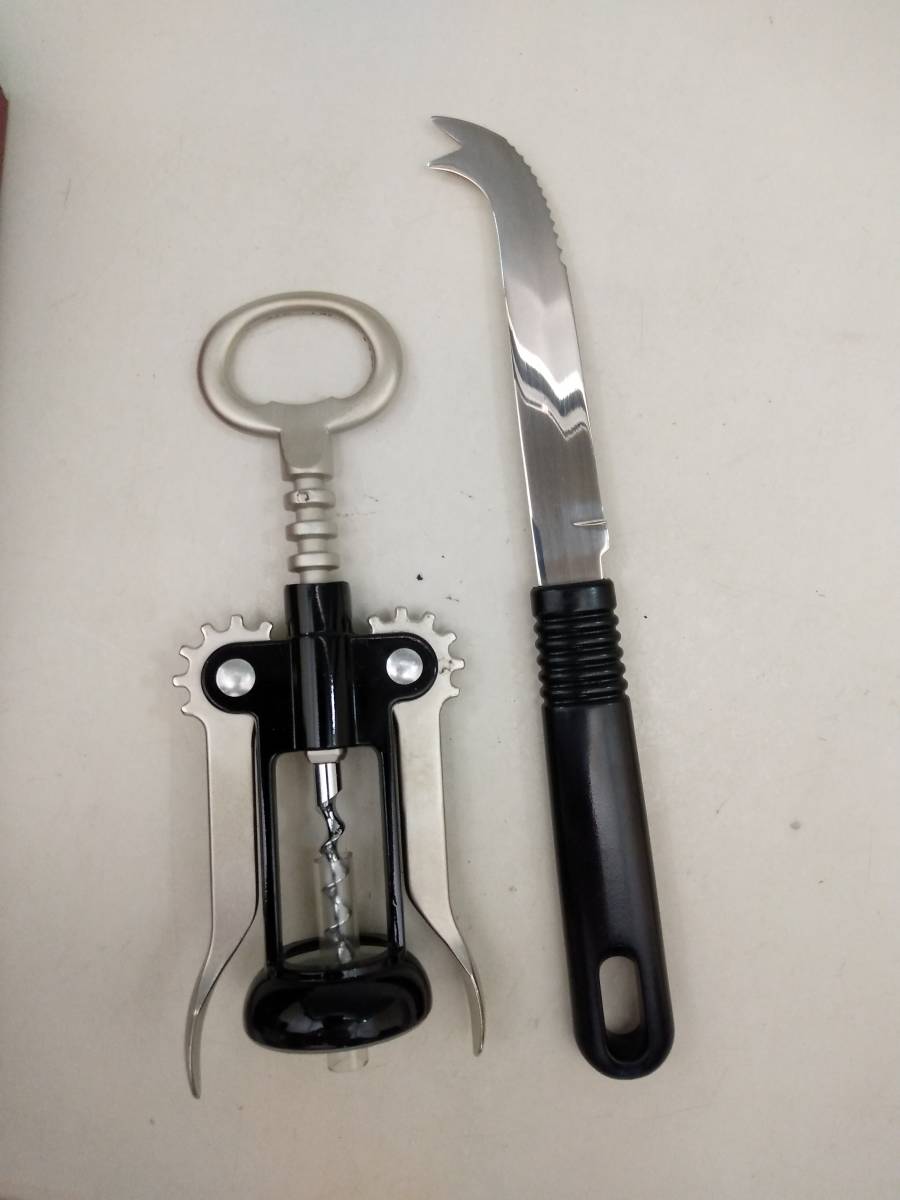 1103-016　中古★wine opener & cheese knife ワインオープナー 　チーズナイフ_画像3