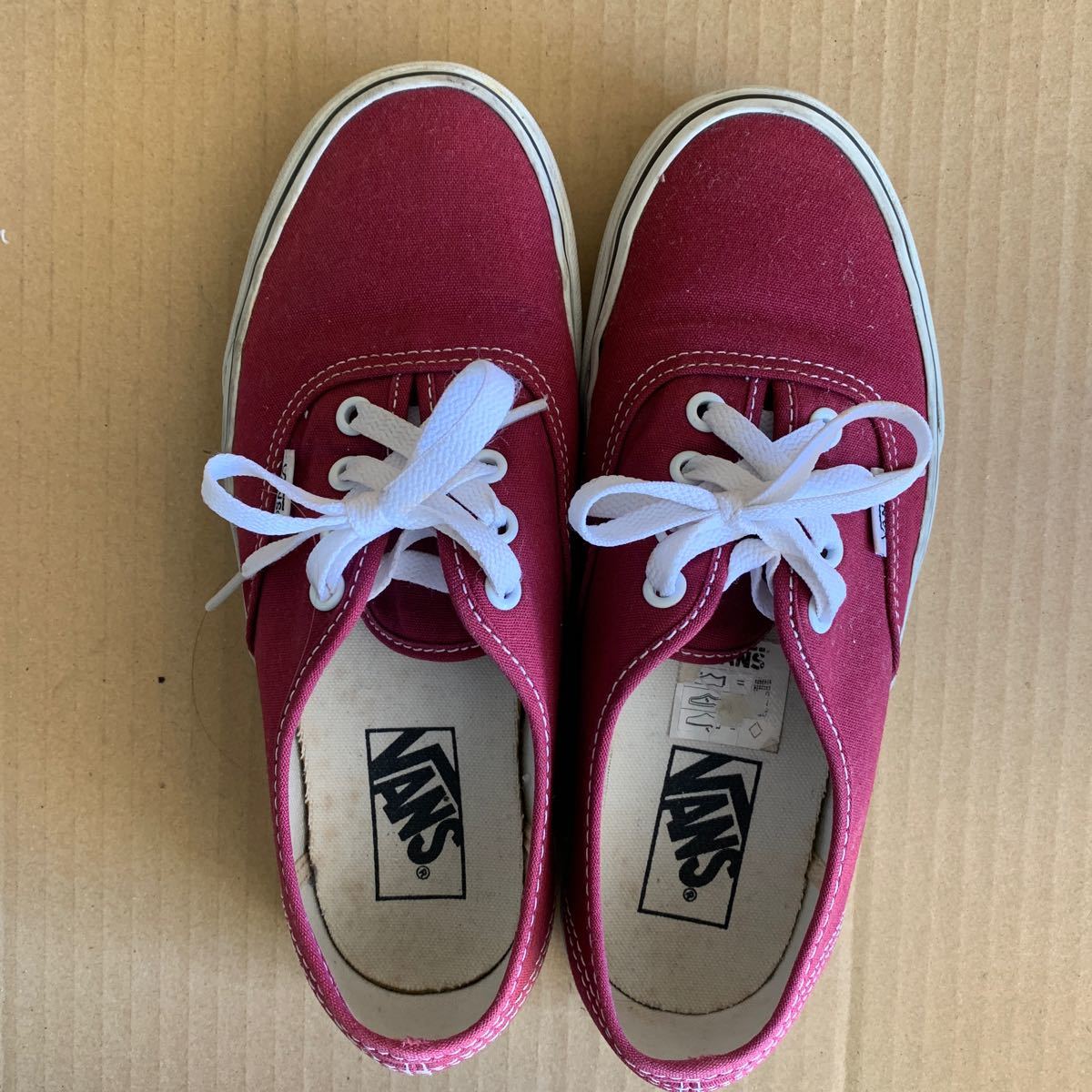 スニーカー VANS バンズ レッド 小豆色23.5cm ローカット_画像9