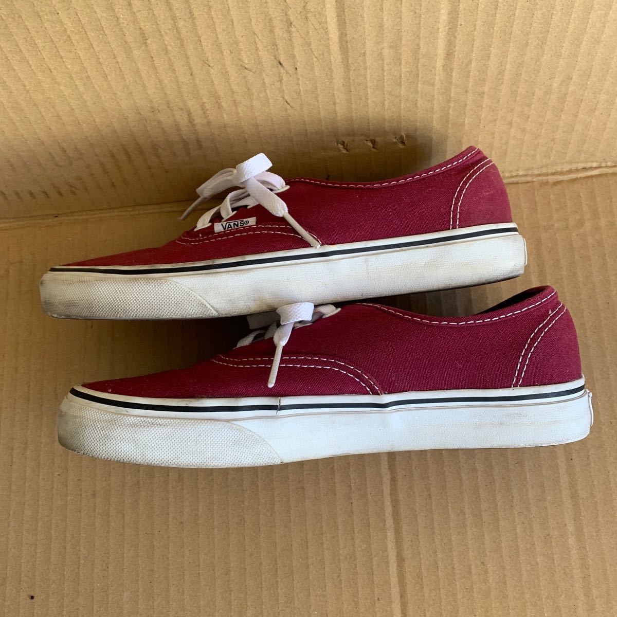 スニーカー VANS バンズ レッド 小豆色23.5cm ローカット_画像6