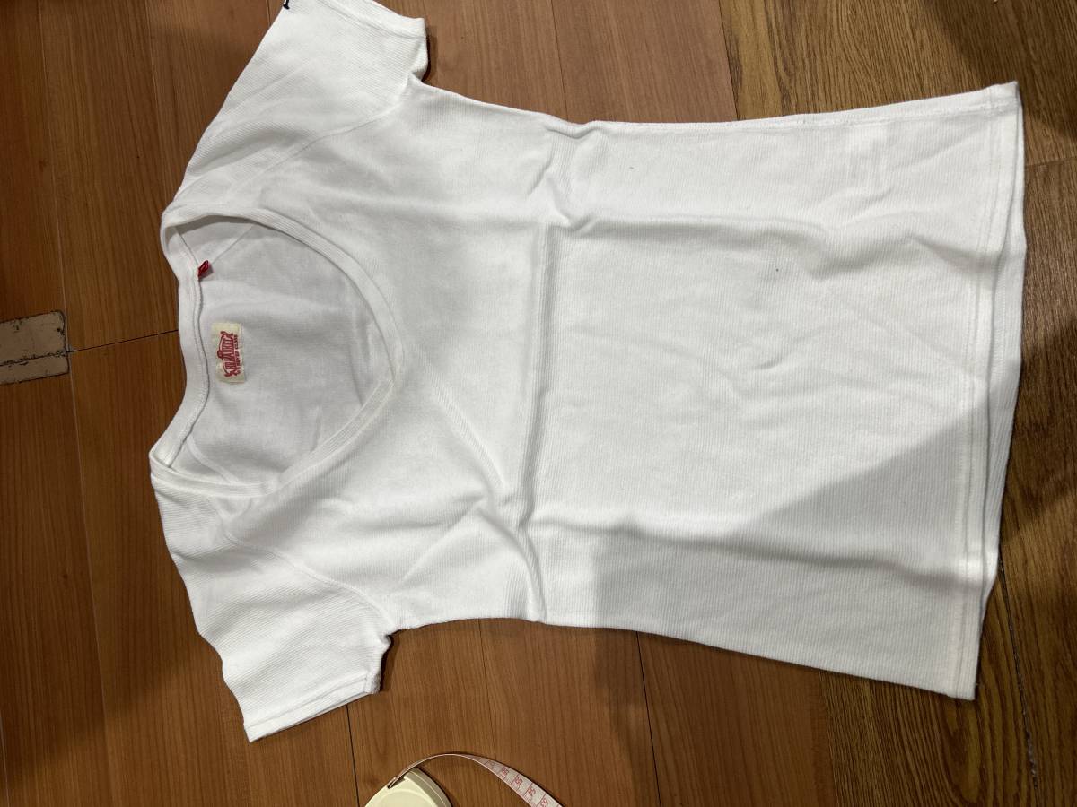 ハリウッドランチマーケット　フライスTシャツ　半袖　白　1_画像1