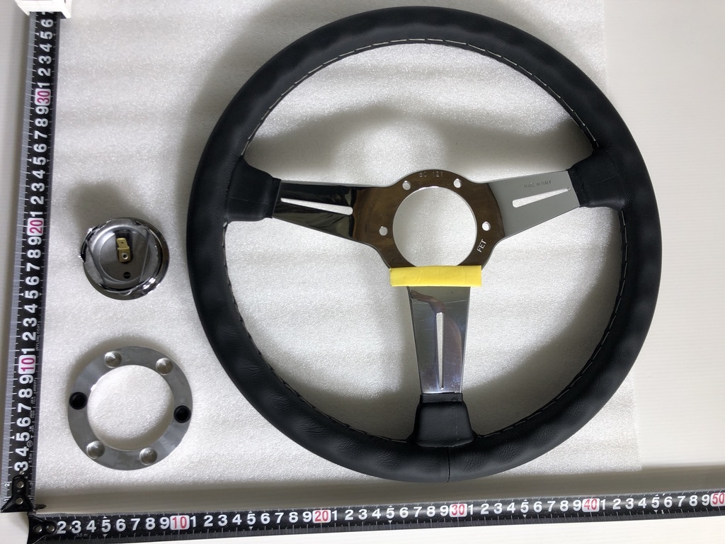  stock have *NARDI Nardi -N132 Classic leather 360φ black leather polish spoke horn button ring attaching inspection ) pie Φ