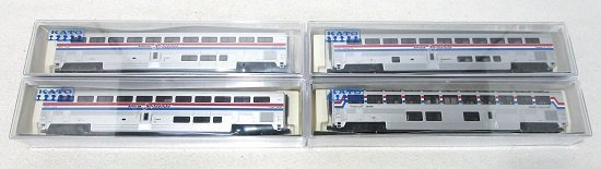 ■【車両美品】KATO Nゲージ 106-3518 Amtrak Superliner Phase III ４両セット B 外国車両 ◆ カトー_画像4