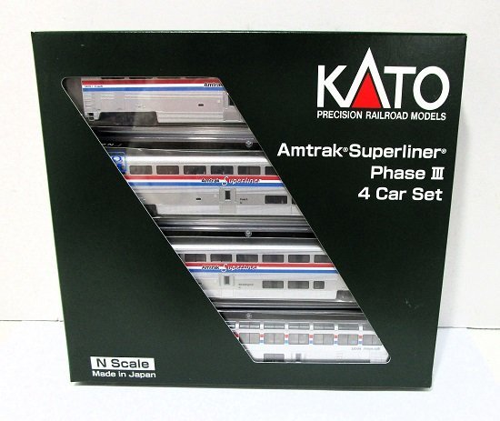 ■【車両美品】KATO Nゲージ 106-3518 Amtrak Superliner Phase III ４両セット B 外国車両 ◆ カトー_画像1