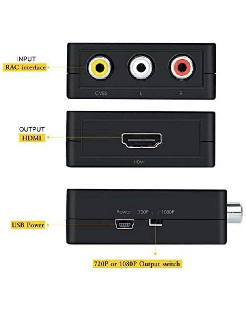 RCA AV to HDMI コンバーター 変換アダプタ　USB給電 ブラック_画像5