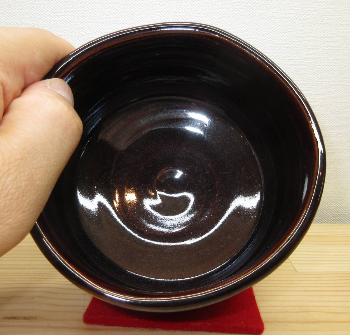 【逢絢亭・新品】茶道具 茶碗 瀬戸焼 瀬戸織部 銘「吉祥」 宝船の図 福本積応書付 初見裕 共箱入り_画像7