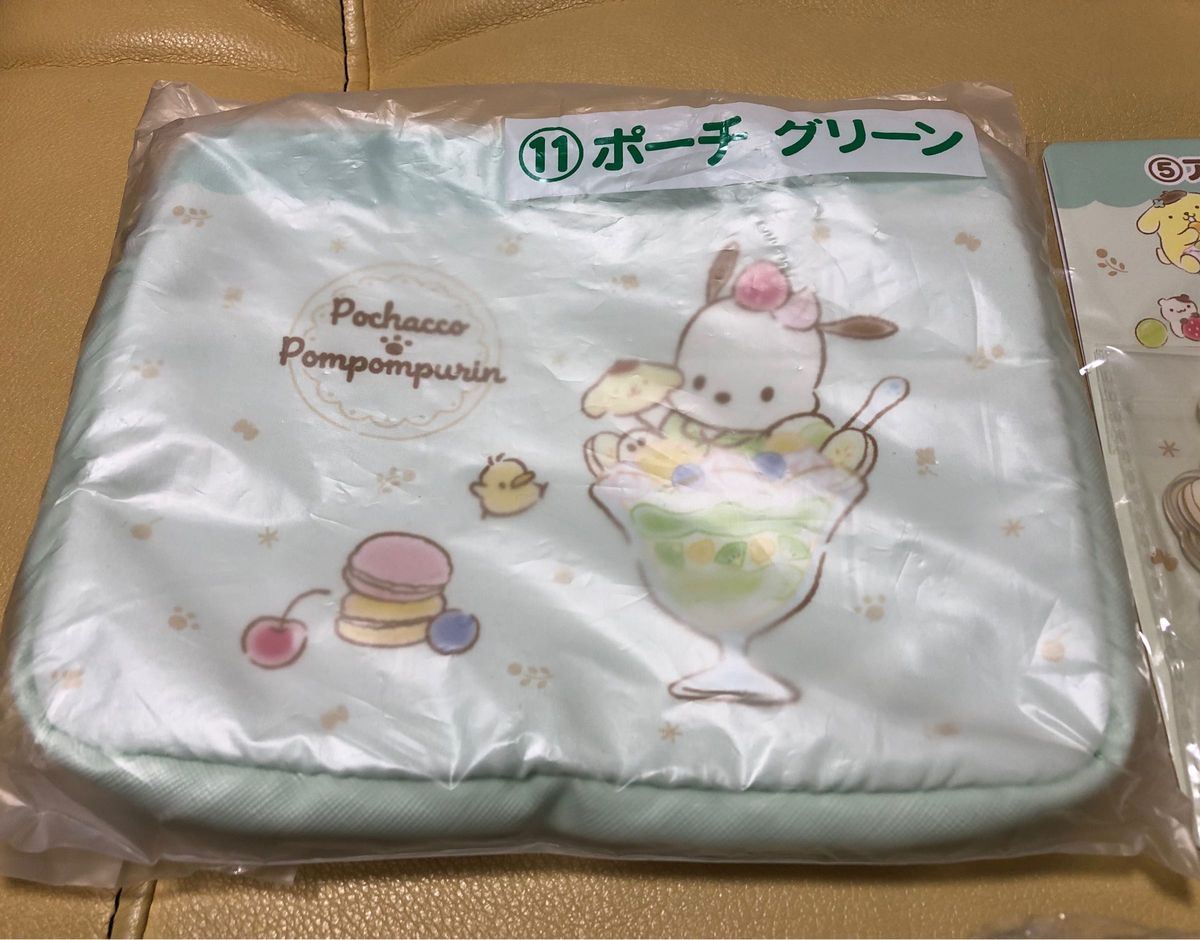 サンリオ当りくじ ポチャッコ ポムポムプリン　クッションマスコット☆ポーチ