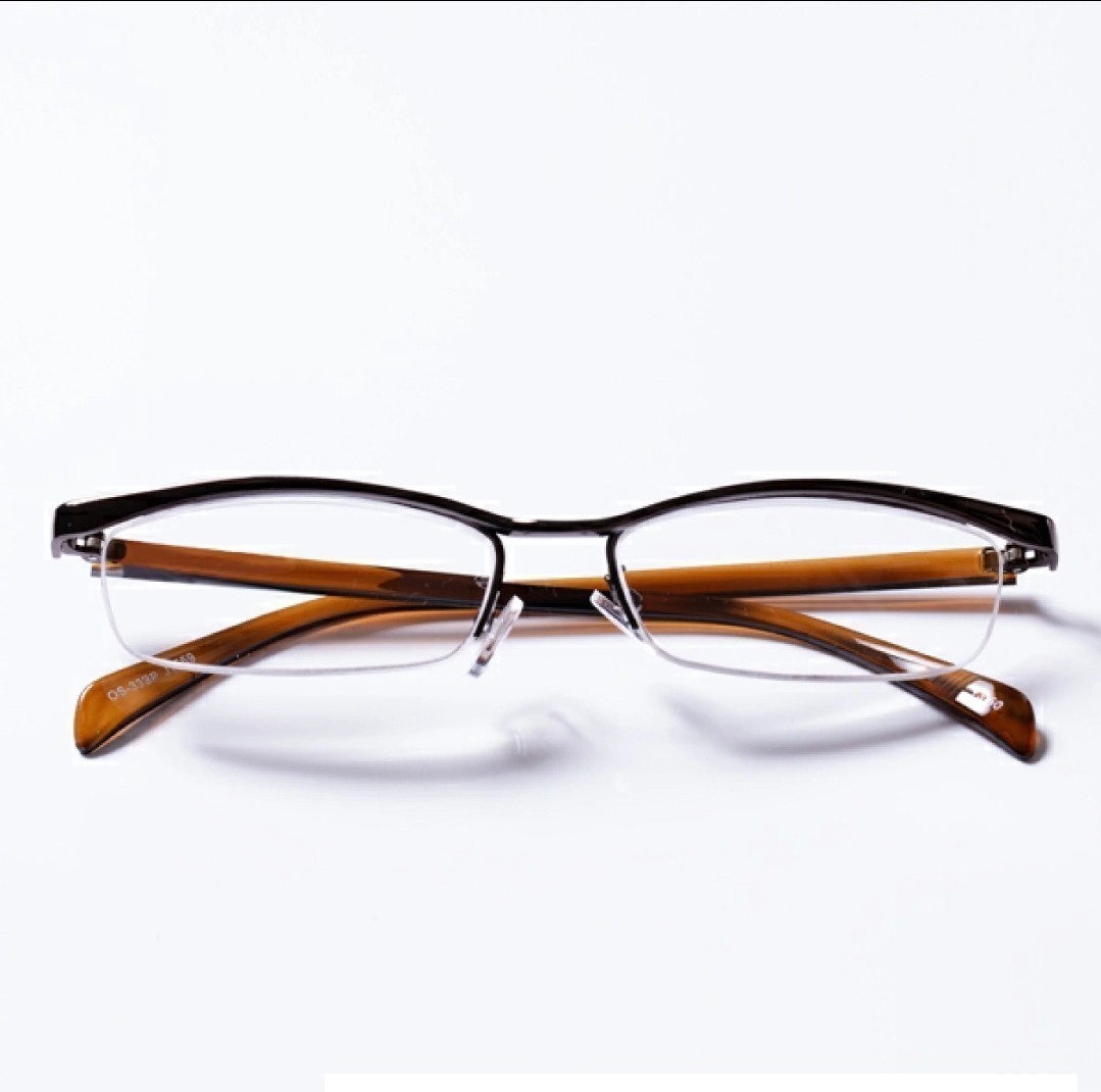 老眼鏡 視力補正用眼鏡 ハーフリム ブロー メンズ レディース 男性 女性 男女兼用 リーディンググラス シニアグラス 人気 ブラウン　+3.5_画像2