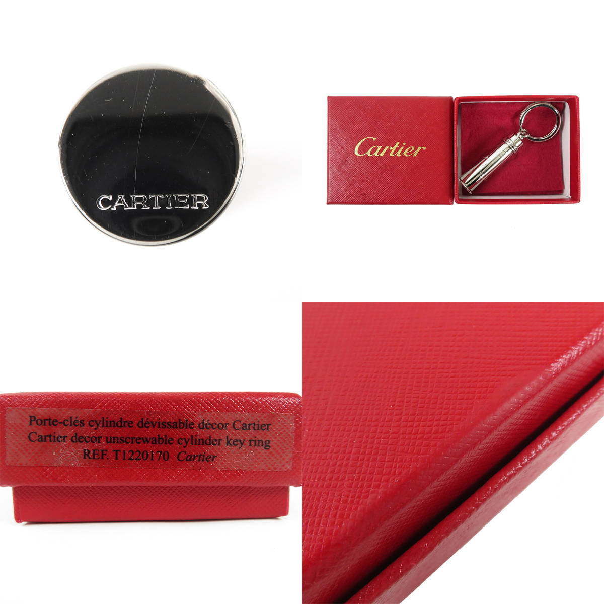 Cartier カルティエ ロゴ キーリング ピルケース シルバーカラー T1220170 装飾 シリンダー キーホルダー_画像10