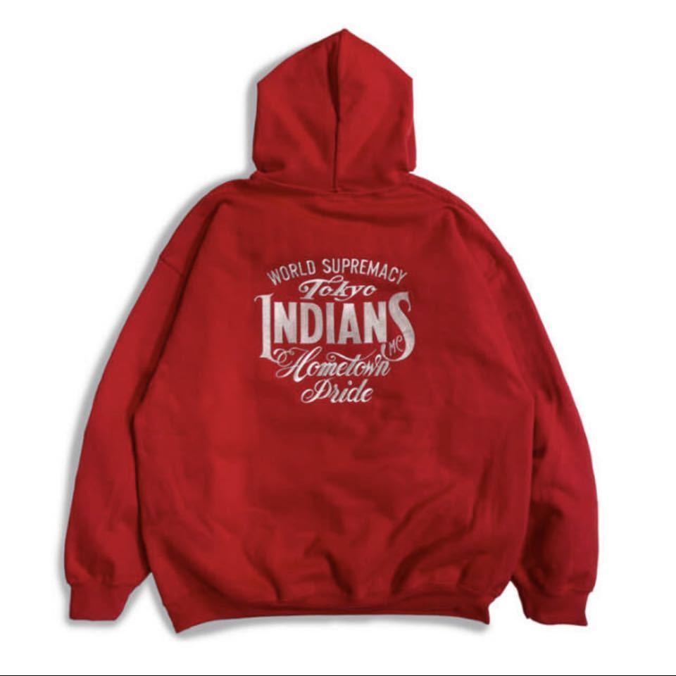 TOKYO INDIANS PULLOVER HOODED RED L パーカー スウェット プル 