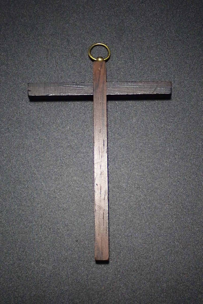 G435 フランス パリ 小さい 十字架 キリスト クロス ロザリオ クリスマス オーナメント アンティーク ビンテージ ルルド 教会 聖書 装飾_画像1