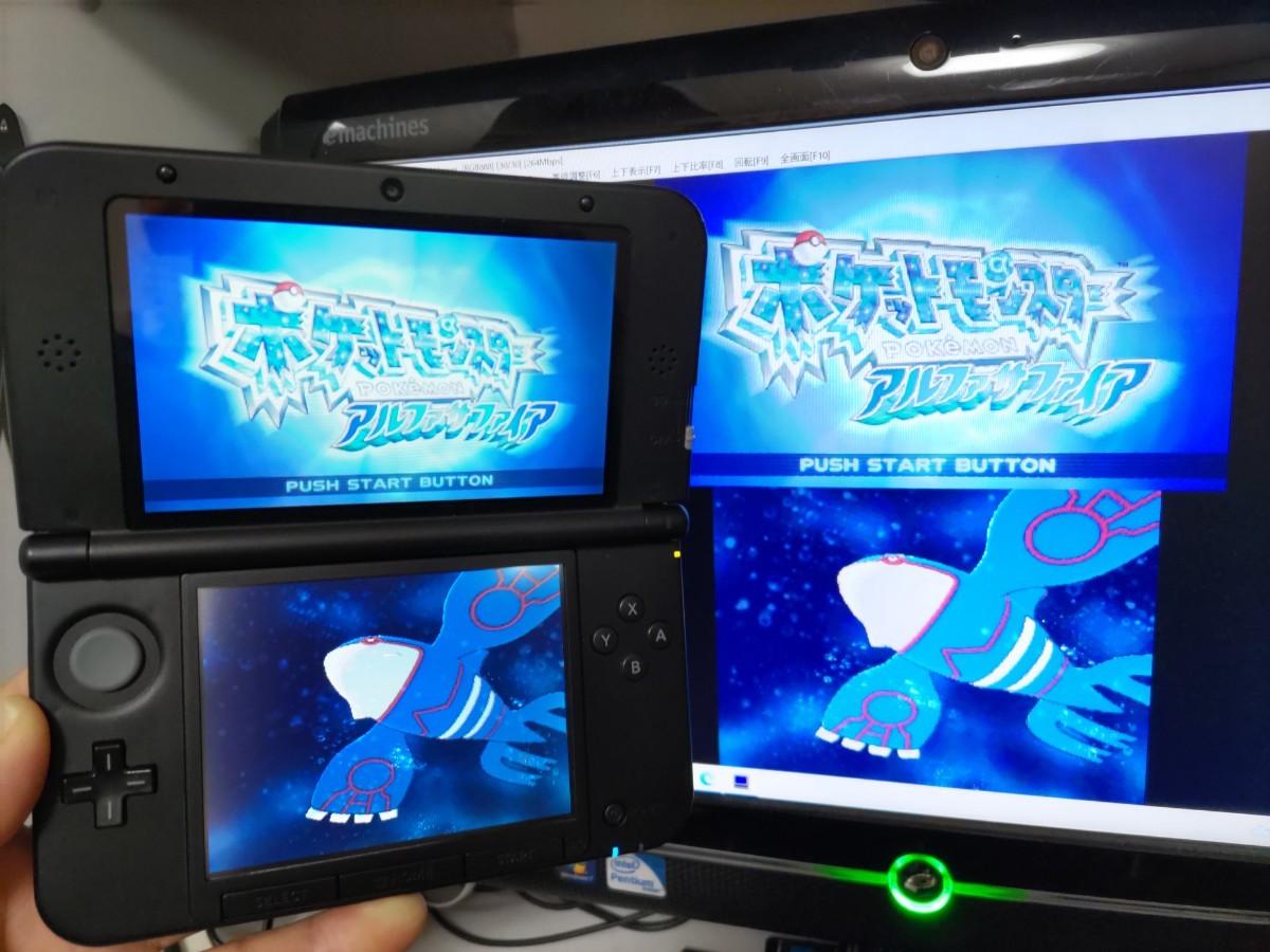 ★美品★ ゲーム実況 3DSLL 『キャプチャー機能付き』ブラック 偽トロ 本体 PCとの接続用ケーブル ★保証有★_画像1