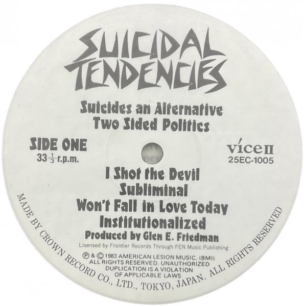 帯付き レコード SUICIDAL TENDENCIES スーサイダル・テンデンシィーズ ロック 25EC-1005_画像4