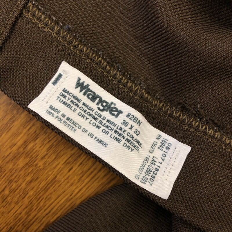 【EK050】Wrangler W36 L32 スタプレ ワークパンツ ブラウン 茶色 メンズブランド古着 ラングラー 送料無料_画像6