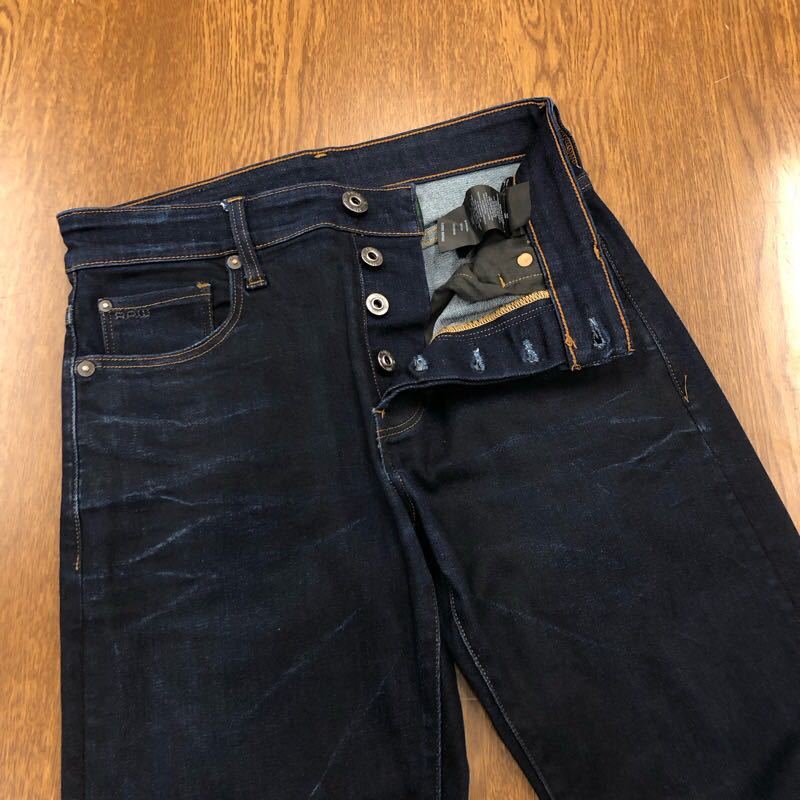 【EK206】G-STAR RAW W27 L32 色落ち加工 ジーンズ ジーパン デニムパンツ ストレッチ生地 メンズブランド古着 ジースターロウ 送料無料