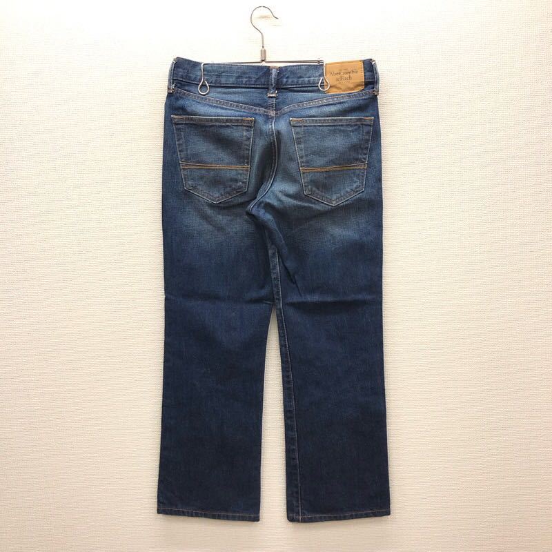 【EK214】Abercrombie&Fitch W28 L30 色落ち加工 ブーツカット ジーンズ ジーパン デニムパンツ メンズブランド古着 アバクロ 送料無料