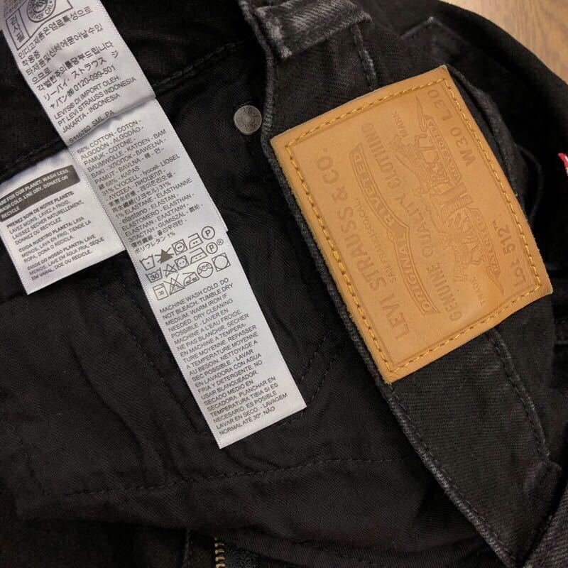 【EK305】Levi's 512 W30 L30 カラーパンツ ブラック 黒色 ストレッチ生地 メンズブランド古着 リーバイス512 送料無料_画像6