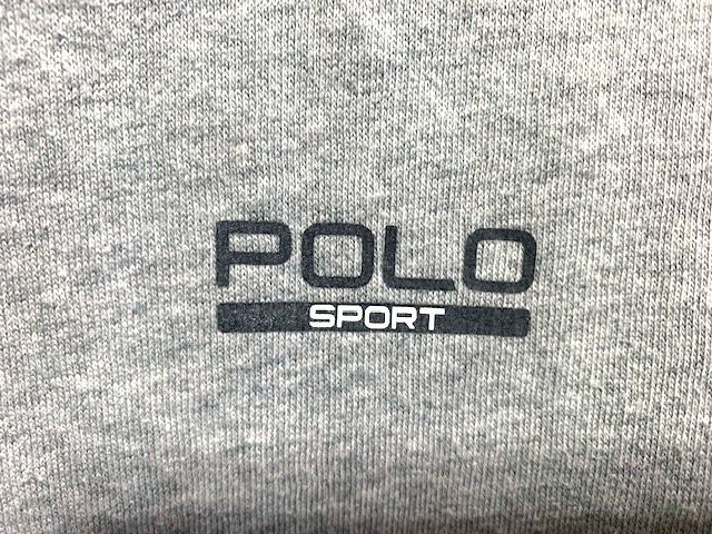 ★美品　POLO SPORT RALPH LAUREN ポロスポーツ　ロゴプリント 裏起毛スウェット ジップフードパーカー グレー M_画像3