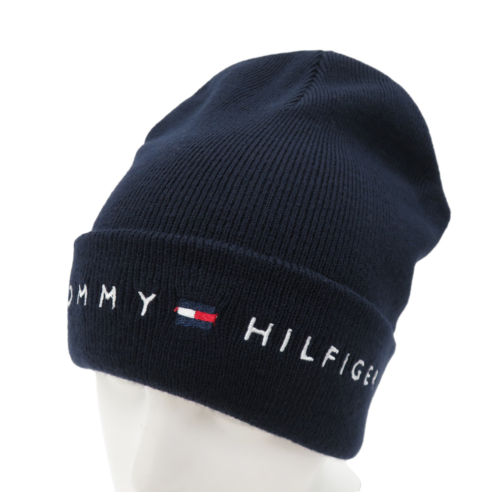 TOMMY HILFIGER GOLF トミー ヒルフィガーゴルフ ニット帽 ネイビー系 57 フリー [240101057597] ゴルフウェア_画像1